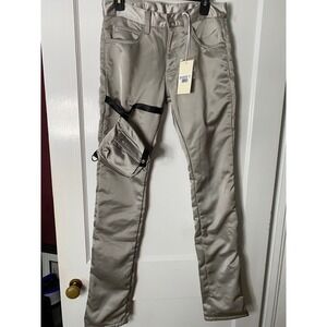 MNML Reflective Cargo Pants Grey Silver Size 28 Utility‎ Pocket Streetwear